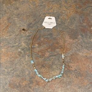 Kinsley Armelle Gold and Blue Necklace NWT